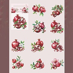 Pomegranate 10шт. самоклеящиеся наклейки для животных-фруктов, Украшение дневника для фотоальбома своими руками, гранат, 68~90x62~90x0.1 мм