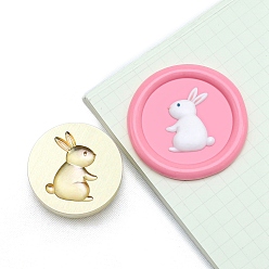 Кролик Круглые латунные головки штампа, золотые, кролик, 25 мм