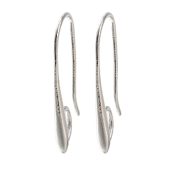 Посеребрённый Латунные крючки для сережек, без кадмия и без свинца, 925 серебро покрытием, 27x12x2.5 мм, отверстие : 3.5x5 мм, штифты : 0.8 мм