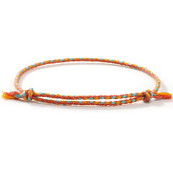 Оранжевый Плетеные браслеты из хлопкового шнура в стиле бохо, двухслойные браслеты для женщин, оранжевые, внутренний диаметр: 11 дюйм (28 см)