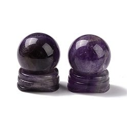 Аметист Природный аметист украшения дисплей, сфера драгоценного камня, круглые, 30x39 мм