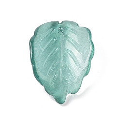 Кадет Синий Стеклянные подвески, подвески из листьев клубники, кадетский синий, 22x16x7.5 мм, отверстие : 1.2 мм