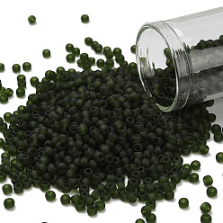 (940F) Transparent Frost Olivine Тохо 8/0 круглые бусины, японский бисер, (940 f) прозрачный морозный оливин, 3 мм, отверстие : 1 мм, Около 222 шт / 10 г
