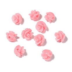 Pink Бусины из искусственной коралловой смолы, для материалов для изготовления аксессуаров своими руками, розовые, 6 мм, отверстие : 1.4 мм