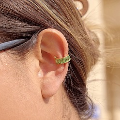 Золотой 304 Серьги-манжеты из нержавеющей стали со стразами для женщин, c-образный, золотые, 13x8.5~9 мм