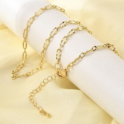 Настоящее золото 18K 3мм латунные текстурированные овальные звенья цепочки ожерелья для женщин и мужчин, стойки покрытие, долговечный, без свинца и без кадмия, реальный 18 k позолоченный, 18.50 дюйм (47 см)