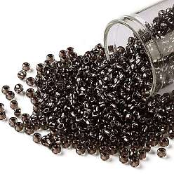 (750) Copper Lined Black Diamond TOHO Round Seed Beads, Japanese Seed Beads, (750) Copper Lined Black Diamond, 8/0, 3mm, Hole: 1mm, about 10000pcs/pound