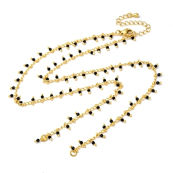 Шпинель Латунь кабель цепи ожерелье изготовление, с натуральной черной шпинелью, стойки покрытие, долговечный, реальный 18 k позолоченный, спаянный, 19.49 дюйм (49.5 см)