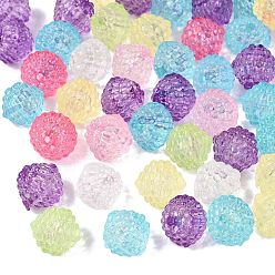 Mixed Color Transparent Plastic Beads, Textured Rondelle, Mixed Color, 12x11mm, Hole: 2mm, about 780pcs/500g