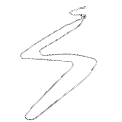 Нержавеющая Сталь Цвет Не тускнеет 304 ожерелье из нержавеющей стали с цепочкой-коробкой для мужчин и женщин, цвет нержавеющей стали, 28.15 дюйм (71.5 см)