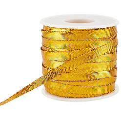 Золотистый Блестящая нейлоновая лента, для плетения дредов, Подарочная упаковка, украшение подвесное, золотые, 1/4 дюйм (7.5 мм)