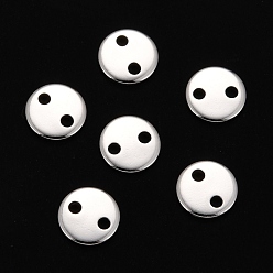 Серебро 304 соединительные звенья нержавеющие, плоско-круглые, серебряные, 6x0.8 мм, отверстие : 1 мм