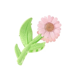 Pink Пластиковые зажимы когтя волос, аксессуары для волос для женщин и девочек, подсолнечник, розовые, 100x55 мм