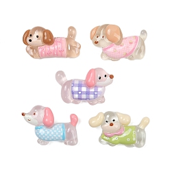 (52) Непрозрачная лаванда Прозрачные смолы кабошоны, такса с собачьей шерстью, разноцветные, 15~18x26~28.5x8.5~9 мм