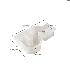 Белый U-образный / S-образный волнистый подсвечник, силиконовые формы для свечей своими руками, для изготовления свечей, белые, 143x88x36 мм
