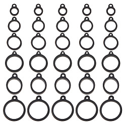 Черный 60шт 6 стиль анти-потеряющийся силиконовый держатель колец, держатель для переноски с петлями для офисных ручек, чёрные, 16~35x12~30x6~8 мм, отверстие : 1.8~3.5 мм, 10 шт / стиль