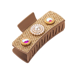 Сиена Стеклянные заколки-коготь для волос, аксессуары для волос для женщин и девочек, цвет охры, 100x35 мм