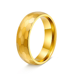 Golden 304 Stainless Steel Finger Rings for Women, Hexagon, Golden, 6mm, US Size 10(19.8mm)