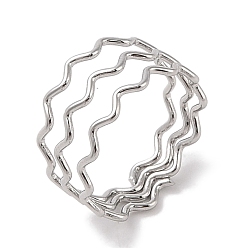 Нержавеющая Сталь Цвет Не тускнеет 304 волнистые кольца из нержавеющей стали для женщин, цвет нержавеющей стали, 10 мм, внутренний диаметр: 17 мм