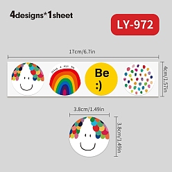 Круглые Наклейки leeter roud roll, самоклеящиеся бумажные декоративные наклейки, для конвертов, пузырчатые рассылки и пакеты, круглые, 32x0.1 мм