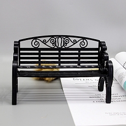 Черный Мини-парковое кресло, аксессуары для кукольного домика с микро-ландшафтом, притворяясь опорными украшениями, чёрные, 220x88x140 мм