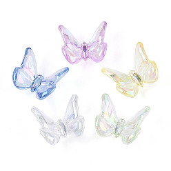 (52) Непрозрачная лаванда Уф-покрытие прозрачные акриловые бусины, бабочка, разноцветные, 21x24x14 мм, отверстие : 3 мм