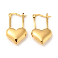 Золотой Серьги из 304 нержавеющей стали, сердце, золотые, 28x17 мм