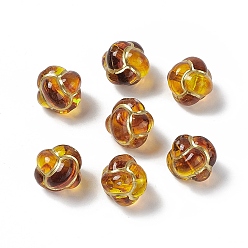 Peru Acrylic Bead, Golden Metal Enlaced, Knot, Peru, 12x12x12mm, Hole: 1.6mm, 770pcs/500g