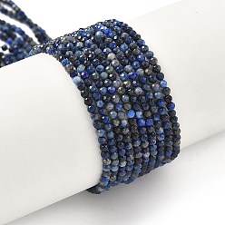 Ляпис-Лазурь Природный лазурит шарик нити, граненые, круглые, 2 мм, отверстие : 0.5 мм, около 170~180 шт / нитка, 39 см