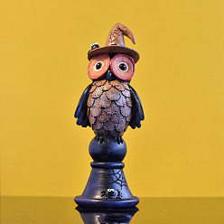 Розовато-лиловый Украшение дисплея смолы, сова, розовато-лиловый, 75x70x205 мм