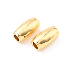 Real 18K Gold Plated SHEGRACE Brass Beads, Barrel, Cadmium Free & Nickel Free & Lead Free, Real 18K Gold Plated, 8x4mm, Hole: 2mm