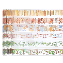 Mixed Shapes 6Rolls 6 Styles Story of Four Seasons PET Self-Adhesive Stickers, for DIY Photo Album Diary Scrapbook Decoration, Mixed Shapes, 25mm, 1roll/style 