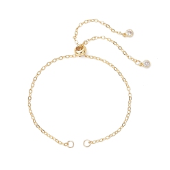 Золотой 2мм латунный кабельный слайдер для изготовления браслетов, золотые, 10.00 дюйм (25.4 см)