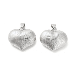 Платинированный Латунные подвески, без кадмия, без никеля и без свинца, сердце, Реальная платина, 27x30.5x12.5 мм, отверстие : 10x4.5 мм