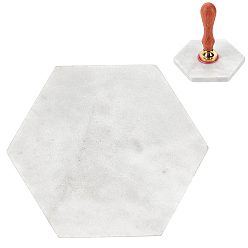 Светло-серый Подставки под мраморную восковую печать, для сургучной печати, шестиугольник, с коробкой, светло-серый, 9.9x8.65x1.45 см