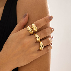 Золотой 4шт. наборы колец из сплава, золотые, внутренний диаметр: 17 мм