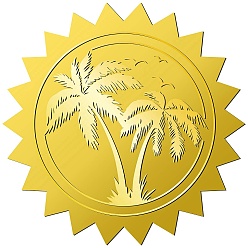 Дерево 34 листы самоклеящиеся наклейки с тиснением золотой фольгой, круглые точки медаль декоративные наклейки для печати конверта карты, дерево, 165x211 мм, наклейки: 50 мм