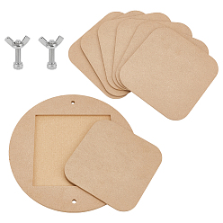 Квадрат Переносная глиняная клинкерная доска из древесноволокнистой плиты средней плотности (МДФ) со встроенным, для глиняных поделок, искусства, керамики, гончарных инструментов, с 304 винтами из нержавеющей стали и барашковой гайкой, квадратный, 183x183x5 мм