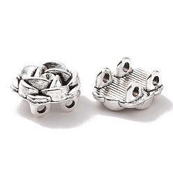 Античное Серебро Многожильные цветочные звенья в тибетском стиле, роза, античное серебро, 12x12.5x3 мм, отверстие : 1.4 мм, Около 694 шт / 1000 г