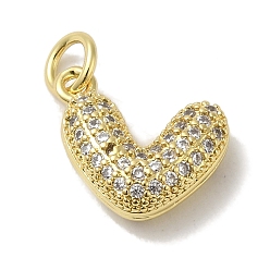 Настоящее золото 18K Стойка металлическая латунная микропрофилированная кубическая циркония подвески, без кадмия и без свинца, долговечный, сердце, с целью перехода в кольце, реальный 18 k позолоченный, 10x13x4.5 мм, отверстие : 3 мм