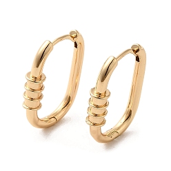 Light Gold Boucles d'oreilles en laiton, ovale, or et de lumière, 24x4.5mm