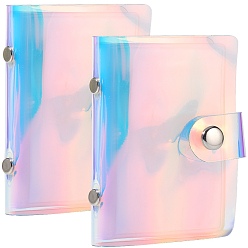 Разноцветный 2мини-книжка-держатель для фотокарт из ПВХ, прямоугольные, красочный, 102x80x15 мм