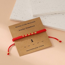 Красный Браслеты из нержавеющей стали в стиле азбуки Морзе для женщин и мужчин, красные, 5-1/2~10-1/4 дюйм (14~26 см)