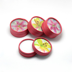 Красный 3 d коробки для картонных ювелирных наборов, Для ожерелья и колец, плоско-круглые, красные, 8.5x3.5 см