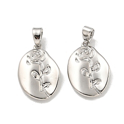 Платина Стойки обшивки латунные подвески, без кадмия, без никеля и без свинца, овальные, платина, 19x13x2.5 мм, отверстие : 2.5x5 мм