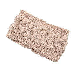 Peachpuff Garnwärmer-Stirnbänder aus Polyacrylnitrilfaser, weiche, dehnbare, dick gestrickte Kopfbandage für Damen, peachpuff, 210x110 mm