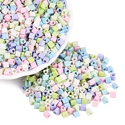 Couleur Mélangete Perles de rocaille en verre de peinture de cuisson, triangle, trou de triangle, couleur mixte, 3.5x3.5x3.5mm, Trou: 1.2~1.4mm, environ 7250 pcs / livre