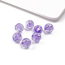 Темно-Фиолетовый Прозрачные акриловые бусины, круглые, темно-фиолетовый, 10 мм, отверстие : 2.1 мм
