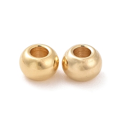 Real 18K Gold Plated 304 Stainless Steel Beads, Round, Real 18K Gold Plated, 8x6.5mm, Hole: 3mm