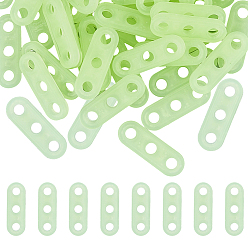 Green Yellow 100Pcs Three-Hole Plastic Tent Rope Tensioner, Oval, Green Yellow, 35x12x5mm, Hole: 5mm